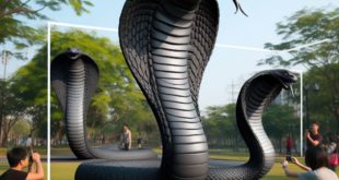 Ilustrasi Ular Dumung / Kobra Hitam / Ular Kobra Sawah